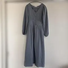 earth music&ecology ブルーグレー Vネック ワンピース