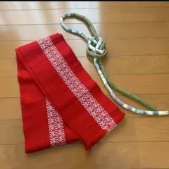 帯揚げ帯締めセット　リバーシブル赤帯　帯締め　レトロ