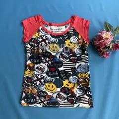 LALACUB ララキューブ★スマイル　Tシャツ★美品！綿　ラインストーンのサムネイル