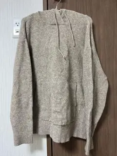 新品】カシミヤ100％ KATTY ベージュ フロントジッパー ニットパーカー 