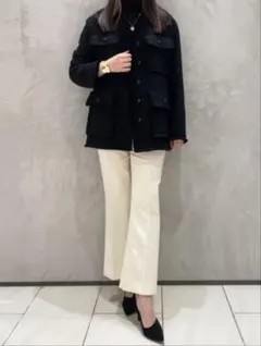 ツイードジャケット ノーカラージャケット