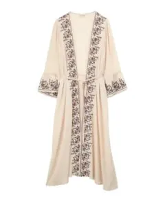 460◇刺繍入りロングガウンカーデ 生成り axes femme アクシーズ