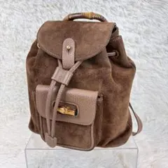 希少】GUCCI グッチ バンブーリュック オールレザー キャメル E735