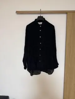 Kaval 黒 リネン 長袖シャツ