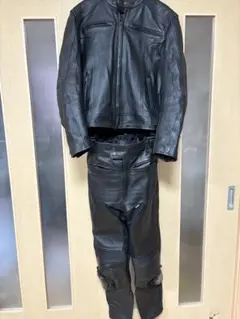【牛革】上下セット　GOOD LUCK GHOST RIDER レザージャケット GHOST RIDER カウハイドレザージャケット 牛革 本革 バイク 革ジャン