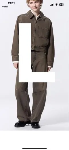 [ひつじ様専用]バレルレッグジーンズ　ブラウン　Lサイズ