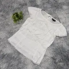 FRAGILE フリルデザイン 半袖ブラウス ホワイト M きれいめ 汚れありのサムネイル