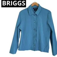 海外古着【BRIGGS 】ターコイズ ボタン付きシャツジャケット PM