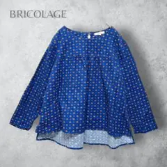 【BRICOLAGE ブリコラージュ】　総柄チュニック　ゆったり　綿100% 青