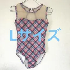 【新品】チェック柄レオタード メッシュトップ　Lサイズのサムネイル
