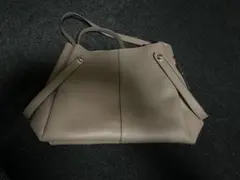 DoCLASSEベージュ トートバッグ スナップボタン付き