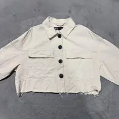 ZARA ザラ コットン クロップドジャケット (XS)のサムネイル