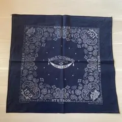 JOHN B.STETSON CO アニバーサリー ネイビー バンダナ USA製