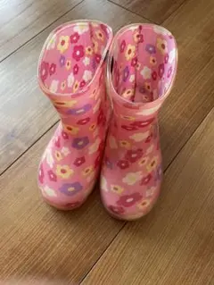 長靴　レインシューズ　レインブーツ　ピンク 花柄　14.0cmのサムネイル