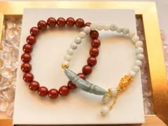 【新品】天然石ブレスレット翡翠辰沙2本◆賢者の石◆ No.155 母の日★