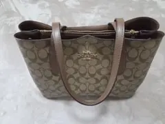 COACH ロゴ柄トートバッグ ブラウン