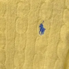 Polo Ralph Lauren イエロー カシミア混　ケーブルニット S