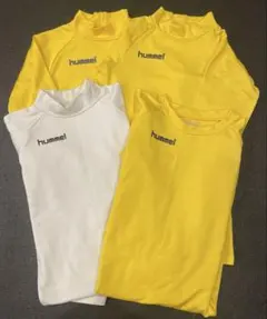 hummel 黄色&白 長袖アンダーシャツ 140 【4枚セット】