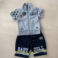 BABYDOLL　ミッキーマウス　半袖パーカー　80　 ハーパン　100