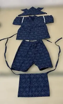 ベビー甚平　和柄小物セット付き　70