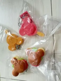 ディズニー ミッキー フード キーホルダー 4点セット