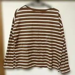 美品♡ UNIQLO ボーダー長袖Tシャツ　ブラウン Ｓサイズ　ユニクロ
