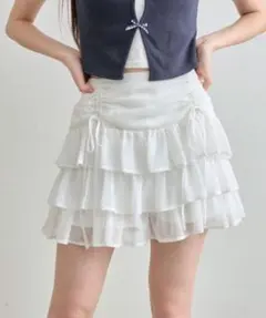 OLIVE des OLIVE ドロストディアードミニスカート ホワイト