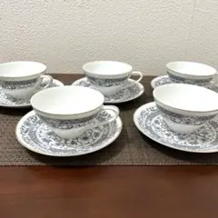 ノリタケ　しずか　ティーカップ　5客　セット　まとめ売り　昭和　レトロ