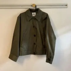 ZARA ミリタリージャケット カーキ M ショート丈 ライトアウター 春秋