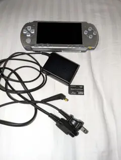 美品！PSP3000シルバー本体 他メモリースティックとケーブル一式