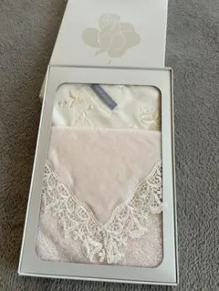 WEDGWOOD 刺繍レースタオルハンカチ