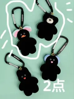 mojojojo Vol.3 フィギュアマスコット 黒　ウサギ＆くま　2点