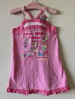 平成レトロ】mezzo piano あみあみミミポポ ピンク 半袖ワンピース 