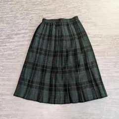 ブラックウォッチ プリーツスカート ひざ下丈 裏地付き プレッピー トラッド