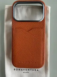 ボナベンチュラ iPhone17Pro用シュリンクレザーケース グレージュ
