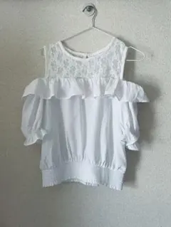 Honeys オフショルダー フリル ホワイト ブラウス