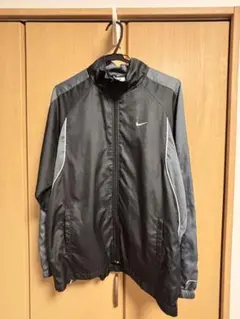 90s old NIKE テック ナイロンジャケット 銀タグ S ドローコード付