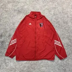 Mサイズ アディダス ナイロンジャケット 赤色 刺繍ロゴ