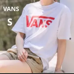 VANS　Tシャツ　S　白　バンズ　レディース　ロゴT　半袖　ゆったり　古着　夏