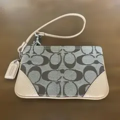 COACH ロゴ入りポーチ ベージュ/ブラウン