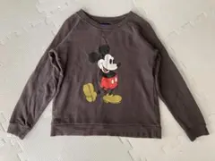 ミッキーマウス トレーナー 長袖 ダークブラウン キッズ 子供服　ディズニー
