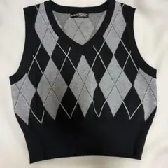 SHEIN シーイン アーガイル柄 ニットベスト グレー Ｌサイズのサムネイル