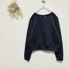 美品 ユニクロ UNIQLO 【M】 トレーナー キルティング プルオーバー 黒