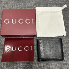 GUCCI 二つ折り財布 ブラック GGロゴ 795316のサムネイル