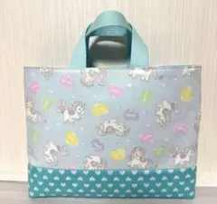No.1015 小さめレッスンバッグハンドメイド 女の子 ユニコーン ハート