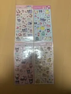 正規品　サンリオ　ラメ入り樹脂もりシール　4枚セット　匿名