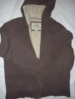 値下げ処分！ブラウンフリースジャケット フード付きアメリカ古着