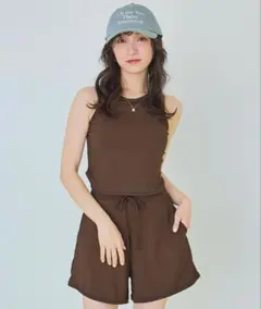 【新品タグ着】3点セット/ショートパンツ×タンクトップビキニ/水着