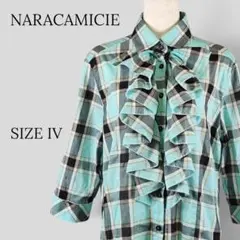 美品】NARACAMICIE 半袖ブラウスワンピース 2 ボタニカル刺繍 白 