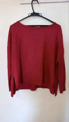 earth music&ecology レッド長袖ニット